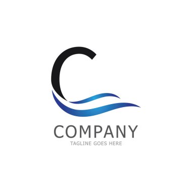 su dalgası c logo vektör simgesi