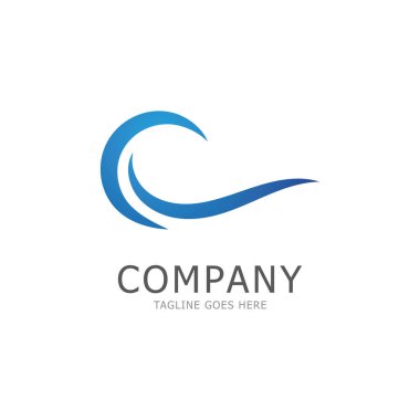 su dalgası c logo vektör simgesi