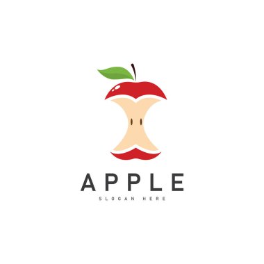kırmızı elma logosu vektör meyve sağlıklı logo tasarımı simgesi