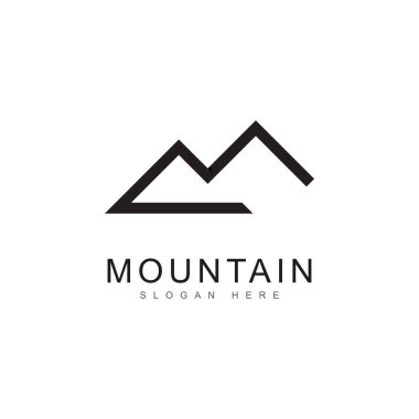 Beyaz arkaplan dizayn simgesi üzerinde dağlar