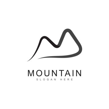 Beyaz arkaplan dizayn simgesi üzerinde dağlar