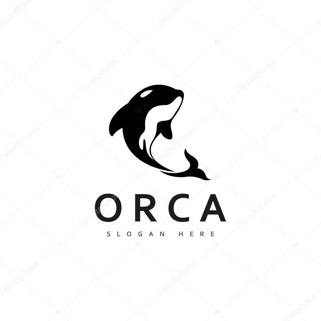 Orca killer whale logo icon vector