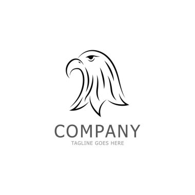 Kartal başlı basit logo tasarımı. logo şablonu