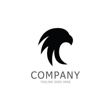 Kartal başlı basit logo tasarımı. logo şablonu