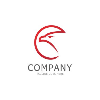 Kartal başlı basit logo tasarımı. logo şablonu