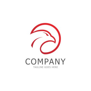 Kartal başlı basit logo tasarımı. logo şablonu