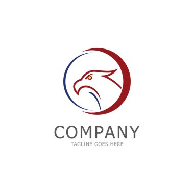 Kartal başlı basit logo tasarımı. logo şablonu