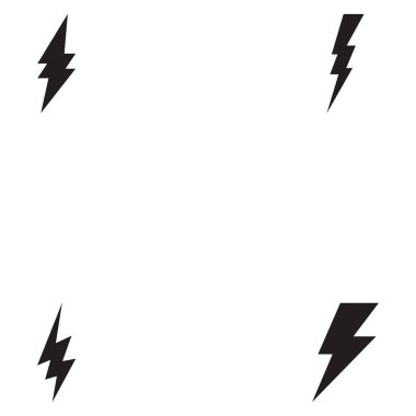 enerji simgesi şimşek simgesi vektörü ayarla