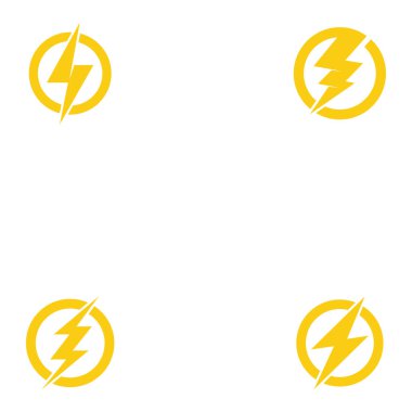 enerji simgesi şimşek simgesi vektörü ayarla