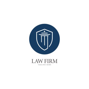 Hukuk firması logo şablonu vektör simgesi