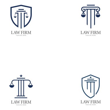 Hukuk firması tasarım logo şablon simgesi seti