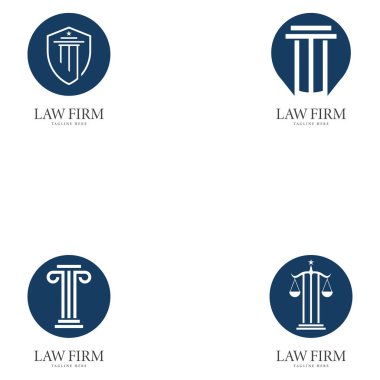 Hukuk firması tasarım logo şablon simgesi seti