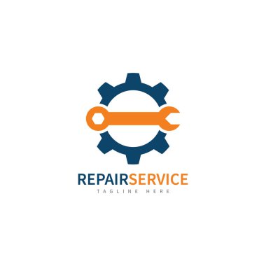 servis onarım araçları logo şablon vektörü