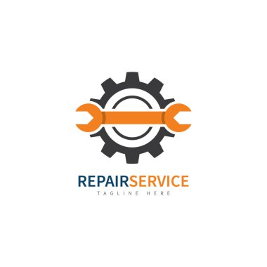 servis onarım araçları logo şablon vektörü