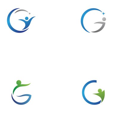 Yeşil insanlar sağlık harfi g logosu