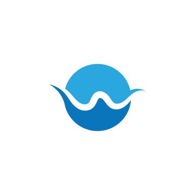  w su dalgası logo şablonu vektörü