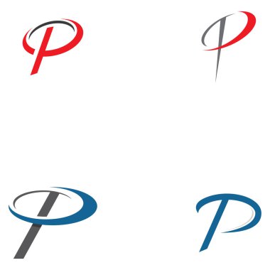  p harfi logo vektör illüstrasyon simgesi