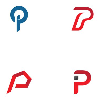  p harfi logo vektör illüstrasyon simgesi