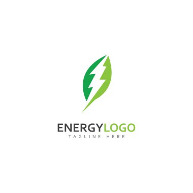 eco energy with leaf vector logo template