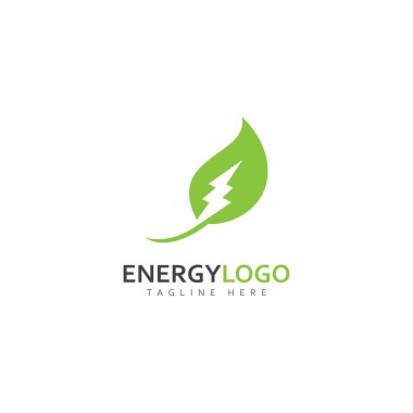eco energy with leaf vector logo template