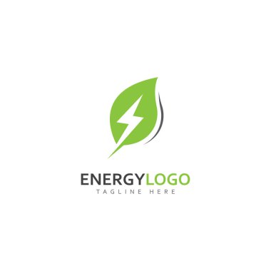 eco energy with leaf vector logo template