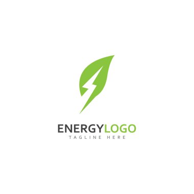 eco energy with leaf vector logo template
