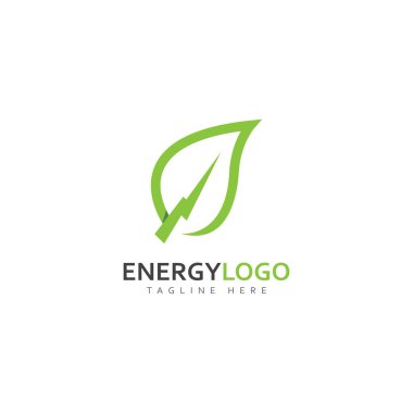 eco energy with leaf vector logo template