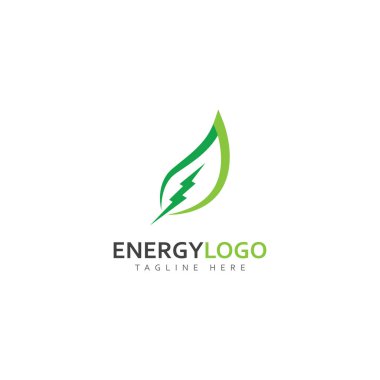 eco energy with leaf vector logo template