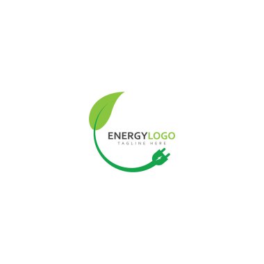 eco energy with leaf vector logo template