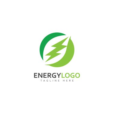 eco energy with leaf vector logo template