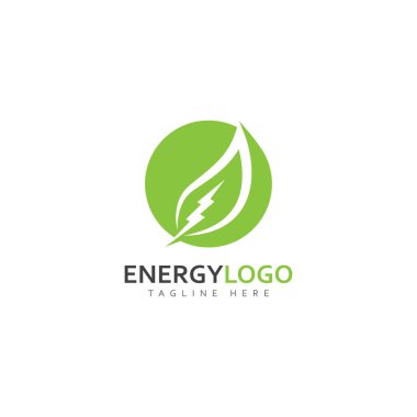 eco energy with leaf vector logo template