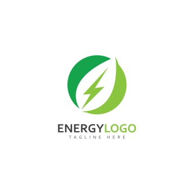 eco energy with leaf vector logo template