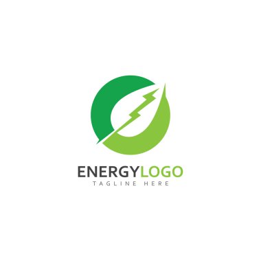 eco energy with leaf vector logo template