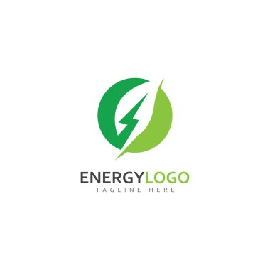 eco energy with leaf vector logo template