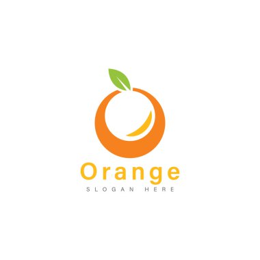 Turuncu Meyve Logosu Tasarım Vektörü Simgesi Çizim Tasarımı