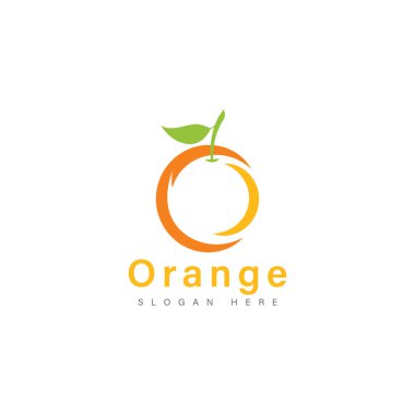 Turuncu Meyve Logosu Tasarım Vektörü Simgesi Çizim Tasarımı