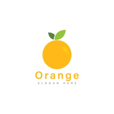 Turuncu Meyve Logosu Tasarım Vektörü Simgesi Çizim Tasarımı