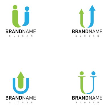 u harfi logo vektör çiziminin kümesi