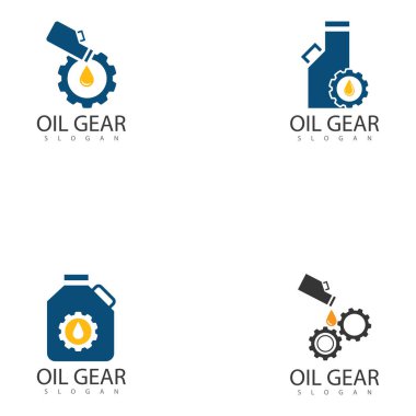 Yağ dişlisi otomotiv motor onarım logosu vektörü