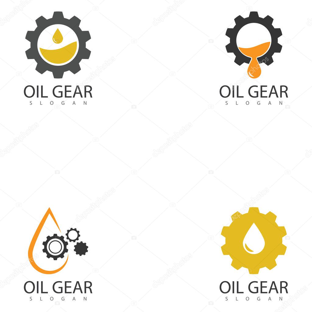 Oil gear automotive machine motor repair logo vector