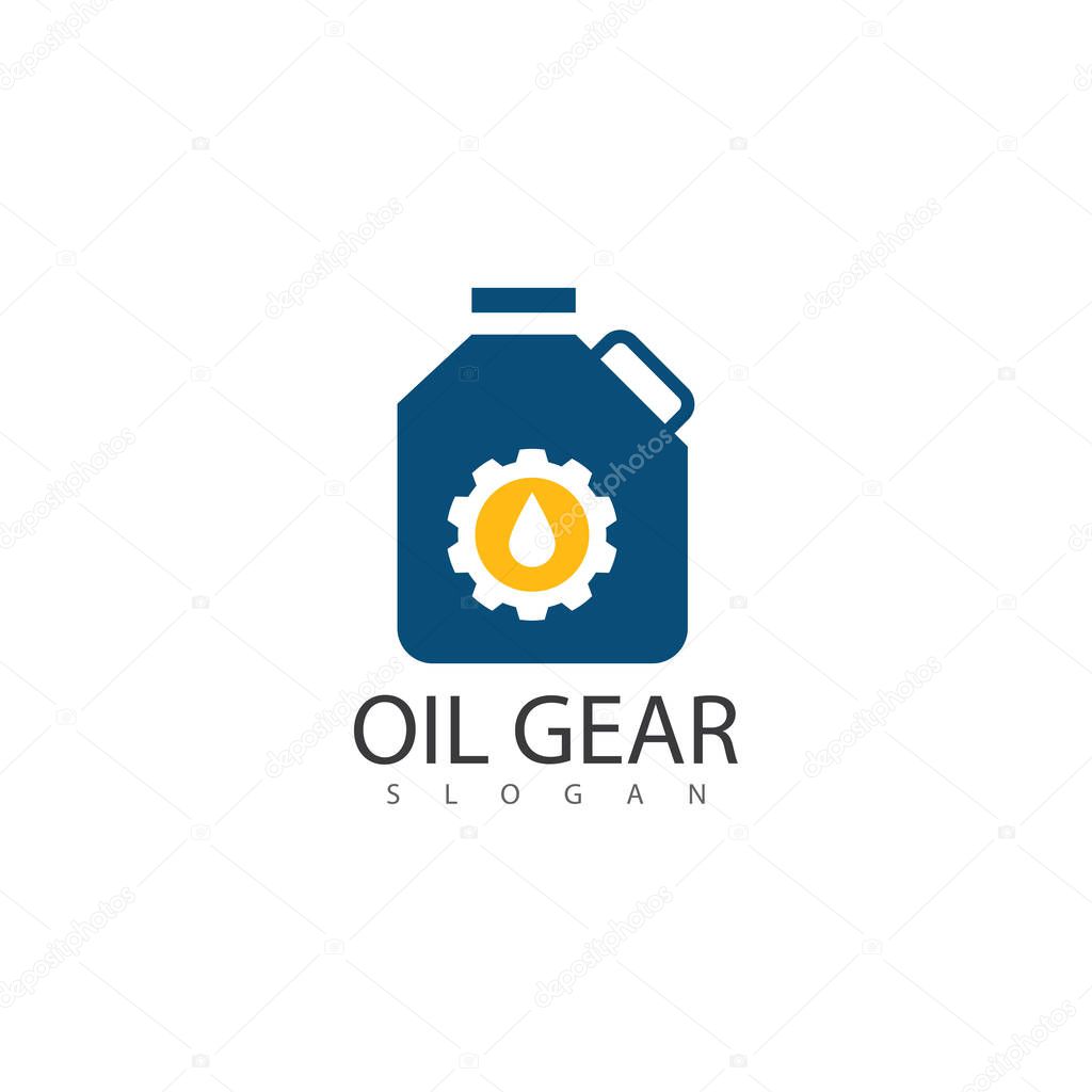 Oil gear automotive machine motor repair logo vector