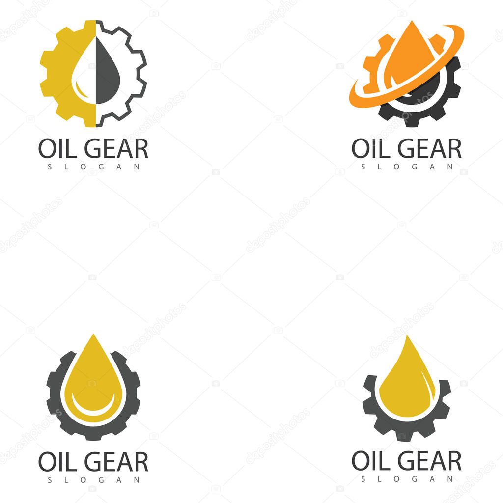 Oil gear automotive machine motor repair logo vector