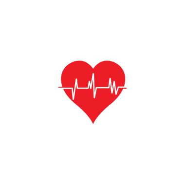 Nabız ikonu vektörü. Kalp atışı çizelgesi. Kalp ritmi sembolü. kardiyoloji logosu