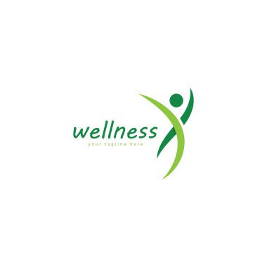 Doğal refah soyut logo tasarımı eşsiz doğal kişi ve yaratıcı fikirli yaprak konsepti. İş sağlığı meditasyonu logosu.