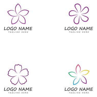 Güzellik Plumeria Simgesi Çiçek Tasarımı Çizim Şablonu