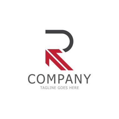 R Harfi Okunun vektör illüstrasyon simgesi Logo Şablonu tasarımı