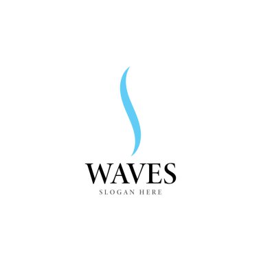 dalga logo vektör şablonu resimleme simgesi