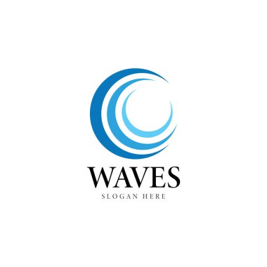 dalga logo vektör şablonu resimleme simgesi