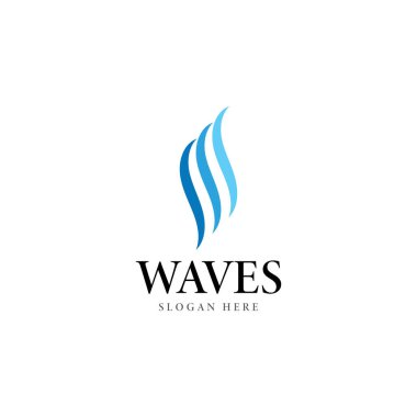 dalga logo vektör şablonu resimleme simgesi