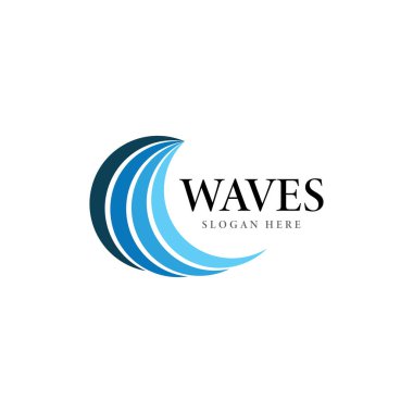 dalga logo vektör şablonu resimleme simgesi